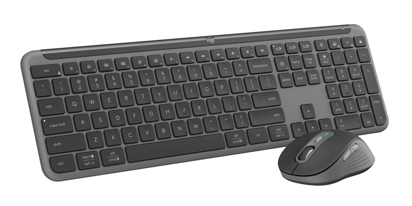 Logitech 920-012427 keyboard Mouse included Office RF Wireless + Bluetooth QWERTY English Graphite