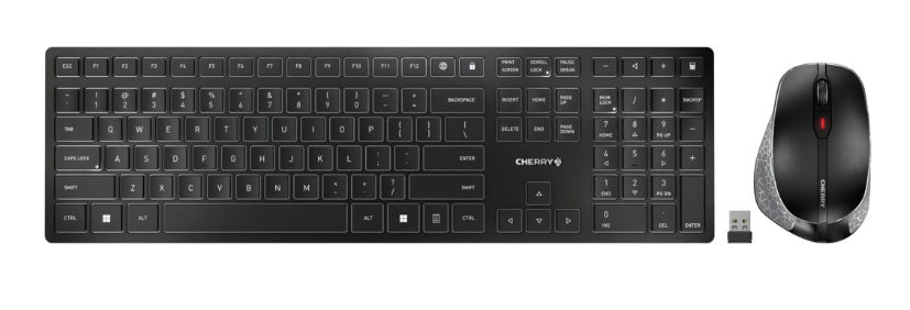 CHERRY JD-9500US-2 keyboard Mouse included Universal RF Wireless + Bluetooth QWERTY US English Black, Gray
