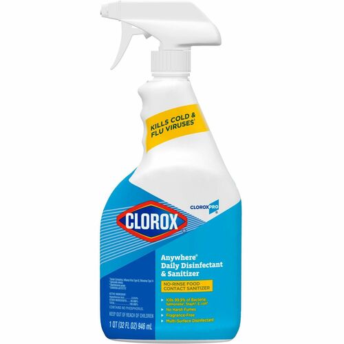 Clorox Company Sanitizing/Cleaner Spray, f/Hard Surfaces, 32oz