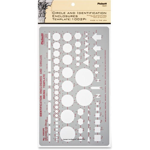 Chartpak General Purpose Template, Enclosures, 10"x5-7/8", Soft Gray