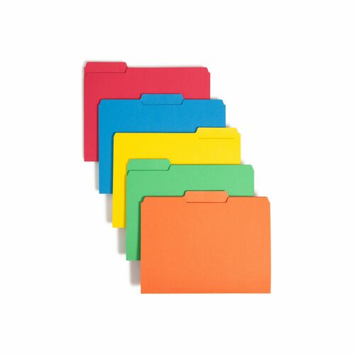 Smead Interior Folders, 1/3 Ast. Tabs, Letter, 100/BX, Assorted