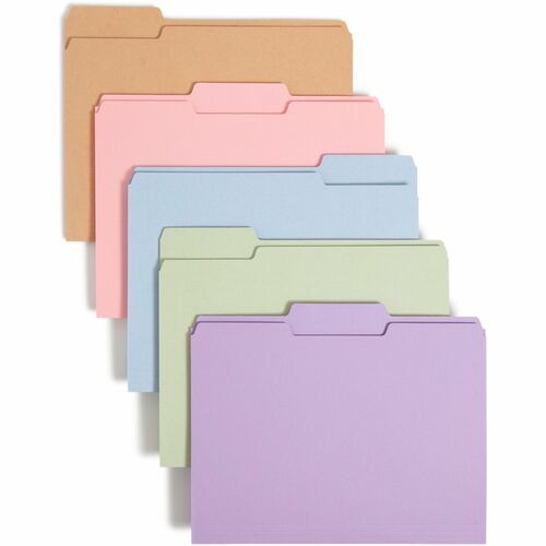 Smead File Folders, 11 Pt., Letter, 1/3 Cut Tab, 100/BX, Assorted
