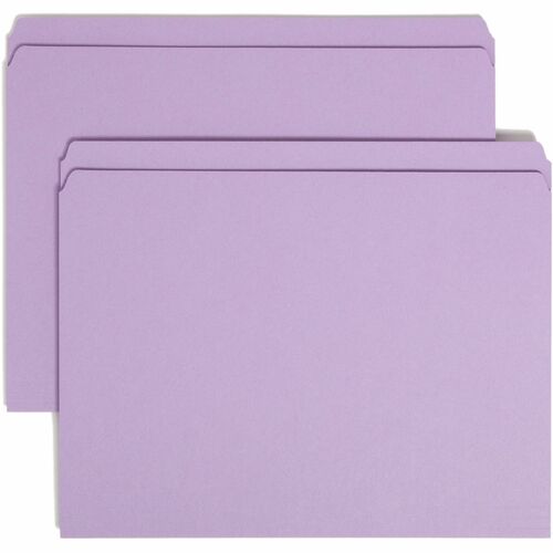 Smead File Folder, Straight Tab Cut, Letter, 100/BX, Lavender