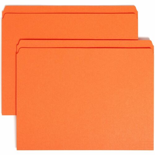 Smead File Folder, Straight Tab Cut, Letter, 100/BX, Orange