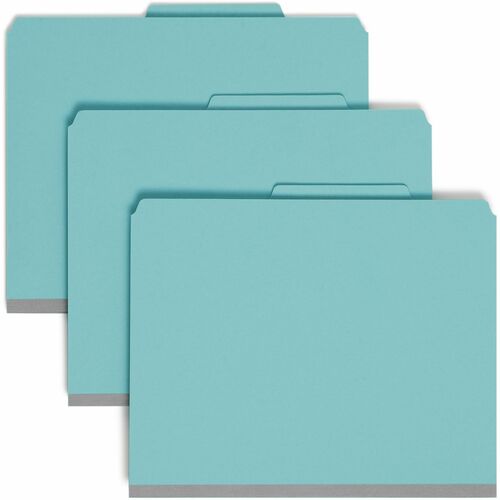 Smead Classification Folders, 2 Dividers, Letter, 10/BX, Blue