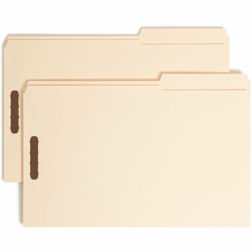 Smead Fastener Folder,2-Ply Tab,1st and 3rd Pos,Lgl.,50/BX,Manila