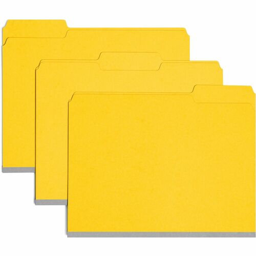 Smead Tab Folders,1"Exp,1/3 AST Cut, 9-12/"H, Letter, 25/BX,Yellow