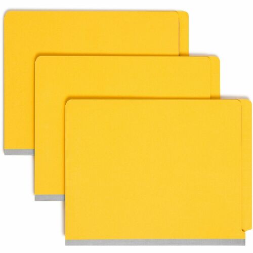 Smead Classification Folders,2" Exp,Fasteners,Letter,10/BX,Yellow