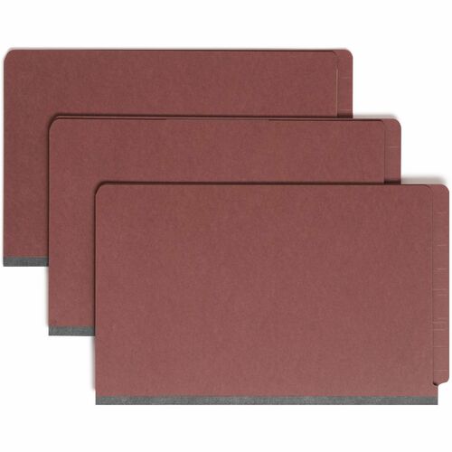 Smead Classification Folder,3 Dividers,Legal,10/BX,Red PressBoard