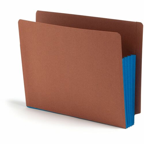 Smead File Pockets, Extra Wide, 3-1/2" Exp, Letter, 10/BX, Blue