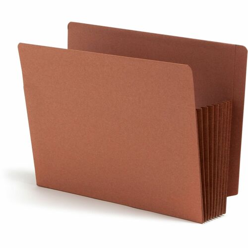 Smead File Pockets, End Tab, 7" Exp, Letter, 5/BX, Red