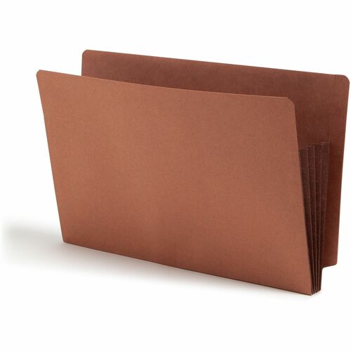 Smead File Pockets, Extra Wide, 3-1/2" Legal, 10/BX, Dark Brown