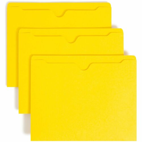 Smead File Jackets,Flat Exp.,Straight Cut,Letter,100/BX,Yellow