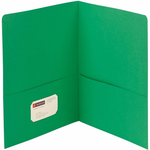 Smead Folders, Textured, 2 Pockets, 9-3/4"x11-1/2", 25/BX, Green