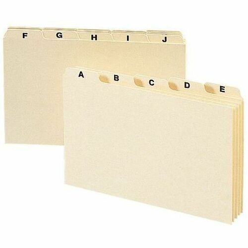 Smead Card Guides, A-Z Tabs, 1/5 Cut, 6"x4", 5/ST, Manila