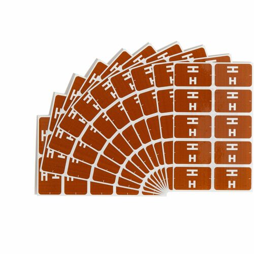 Smead Color Coded Label, "H", 100/PK, Dark Brown