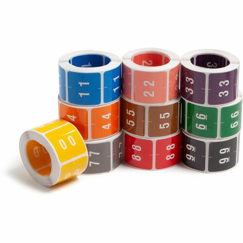 Smead Numeric Labels, 0-9, 1-1/2"x1-1/2", 250/RL,10RL/BX,AST