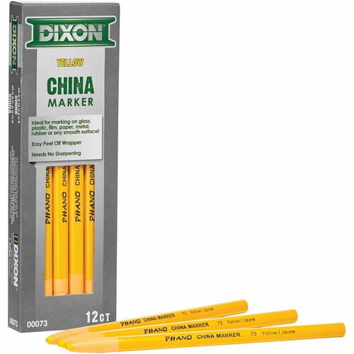 Dixon Ticonderoga Company China Marker, Nontoxic, Paper Wrapped, Yellow