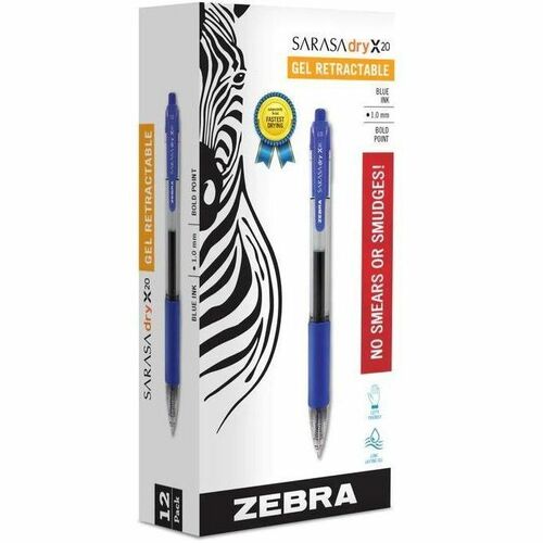 Zebra Retractable Gel Rollerball Pen,Nonrefillable,1.0mm,Blue