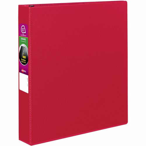 Avery Binder w/Label Holder,Slant Ring,1-1/2" Cap,8-1/2"x11",RD