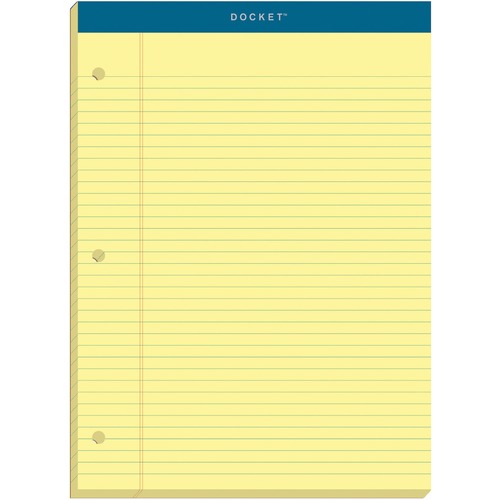 Tops Legal Pad,80pt,Perforated,8-1/2"x11-3/4",College Rld,Canary