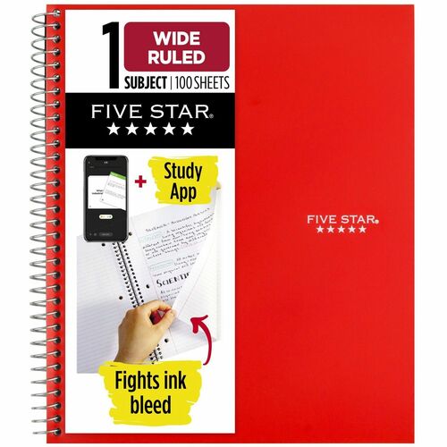 Mead 1-Subject Notebook, 8"x10-1/2", Red