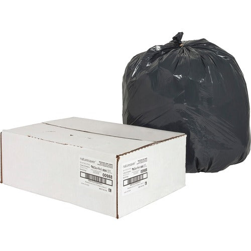 Nature Saver Trash Can Liners,Rcycld,16 Gal,.85mil,24"x33",500/CT,BK