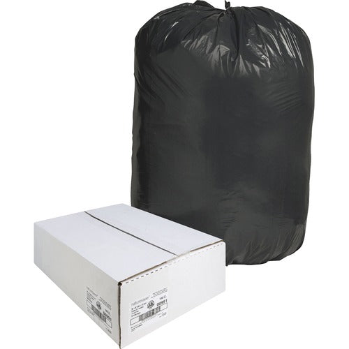 Nature Saver Trash Can Liners,Rcycld,55-60 Gal,1.25mil,38"x58",100/CT,BK