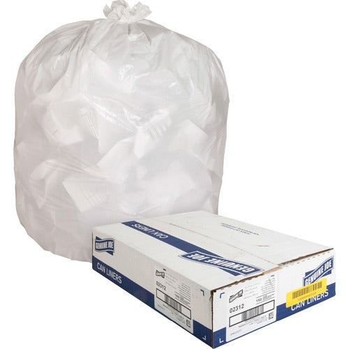 Genuine Joe Trash Bags,Heavy-Duty, 0.85 mil,13 Gal,24"x31",150/CT,White-GJO02312