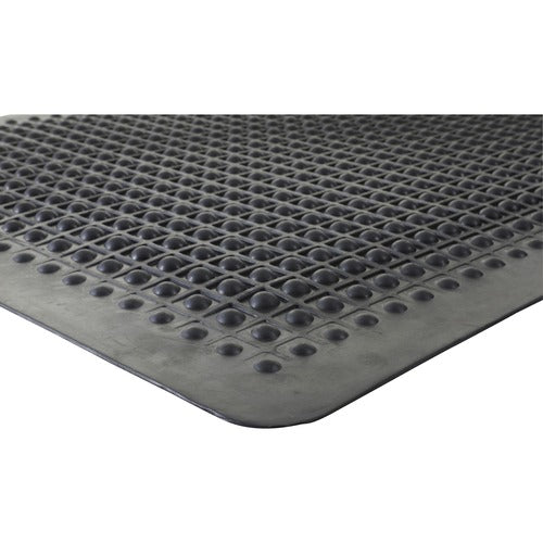 Genuine Joe Anti Fatigue Mat, Rubber, Beveled Edge, 3'x5', Black-GJO70373