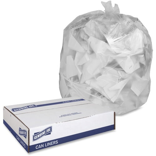 Genuine Joe Can Liners,16 Gal, 6mic/.20mil, 24"x31", 1000/CT,Translucent-GJO70011