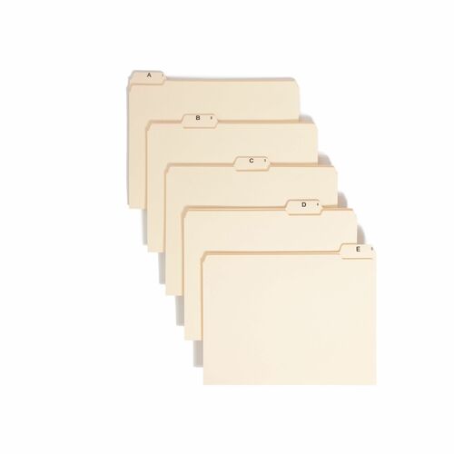 Smead Indexed Folders,A-Z,2-Ply Top-Tab,11-5/8"x9-1/2",Manila