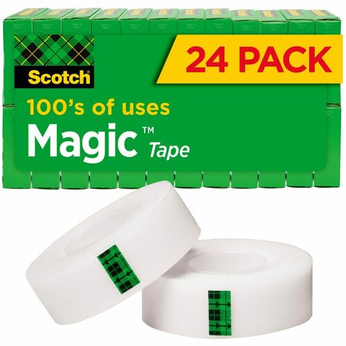 3M Magic Tape, 1" Core, 3/4"x1000", 24/PK, Transparent