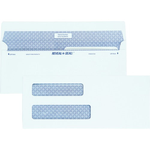 Quality Park Reveal/Seal Envelopes,Check,No.8-5/8,3-5/8"x8-5/8",500/BX,WE