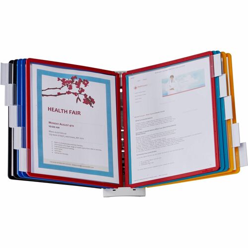 Durable Office Products Wall Reference System, 20 Sht Capacity, Assorted