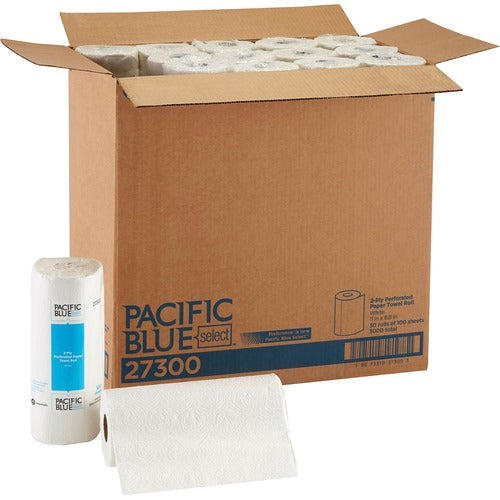 Georgia-Pacific Perforated Towels,2-Ply,8-13/16"x11",100 SH/RL,30RL/CT,White-GPC27300CT