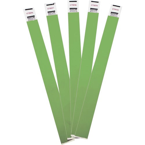 Advantus Corp. Wristbands, Tyvek, Numbered, 3/4"x9-3/4", 100/PK, Green