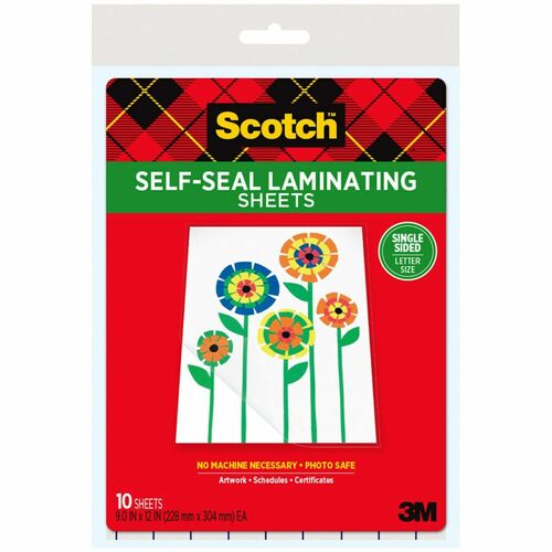 3M Self-Laminating Sheets, Single Sided, 8-1/2"x11", 10/PK, CL