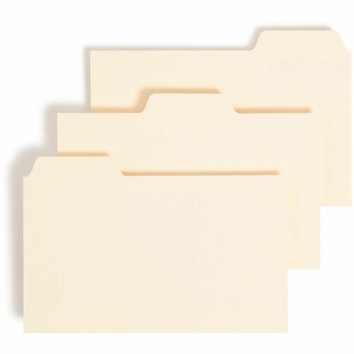 Smead Card Guides, Blank, 1/3 Cut, 18 Point, 5"x3", 100/BX, Manila