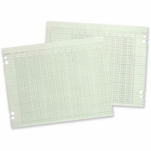 Wilson Jones Ledger Sheet,20 Col,9-1/4"x11-7/8",30 Lines/Page,100/PK,GN