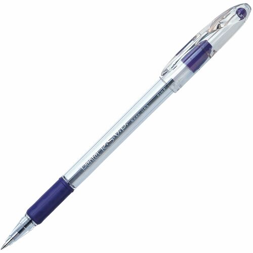 Pentel BallPoint Pen, Fine Point, Violet Ink/Clear Barrel