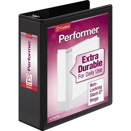 Cardinal Slant D-Ring Binders, 3" Capacity, Black