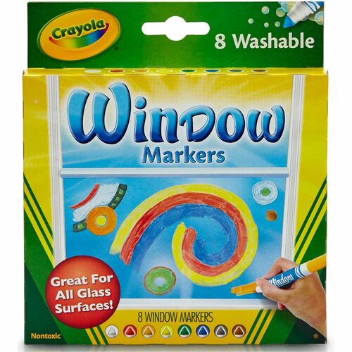 Crayola Washable Window Markers, 8/ST, AST