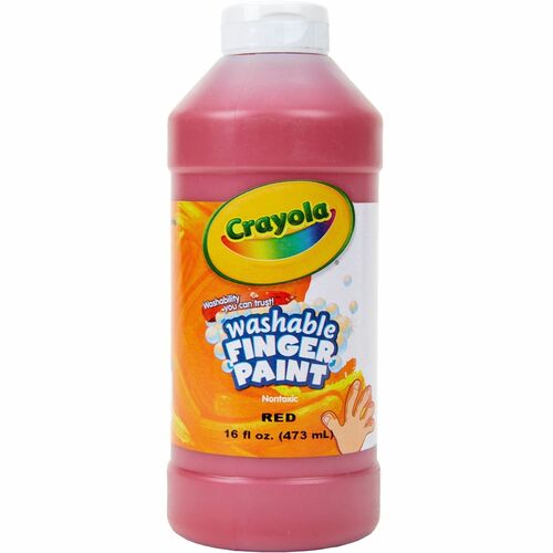 Crayola Washable Finger Paint, Non-Toxic, 16oz., 12/BT, Red