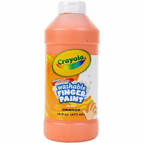 Crayola Washable Finger Paint, Non-Toxic, 16oz., 12/BT, Orange