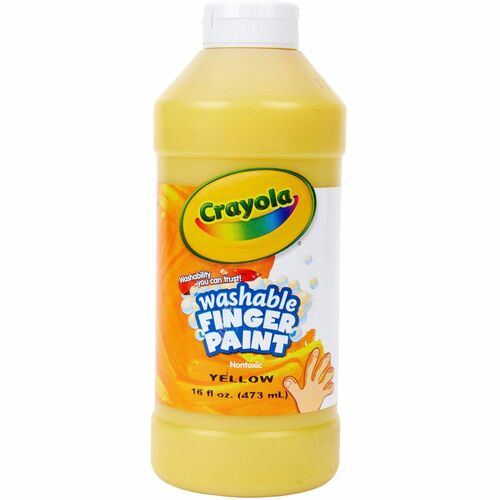 Crayola Washable Finger Paint, Non-Toxic, 16oz., 12/BT, Yellow