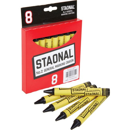 Crayola Staonal Marking Crayons, 8/BX, Black