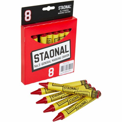 Crayola Staonal Marking Crayons, 8/BX, Red