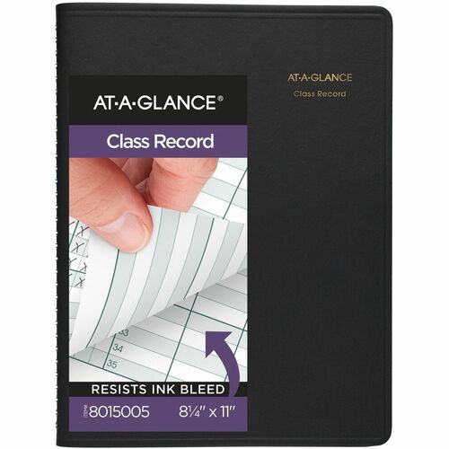 AT-A-GLANCE Class Record Book, 8-1/4"x10-7/8", Black