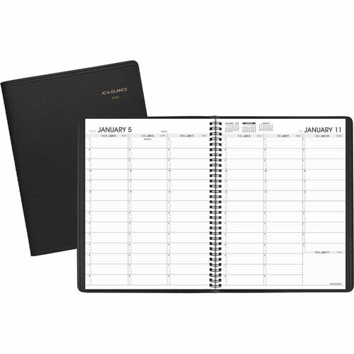 AT-A-GLANCE Weekly Appointment Book, Jan-Jan,8-1/4"x10-7/8", Black